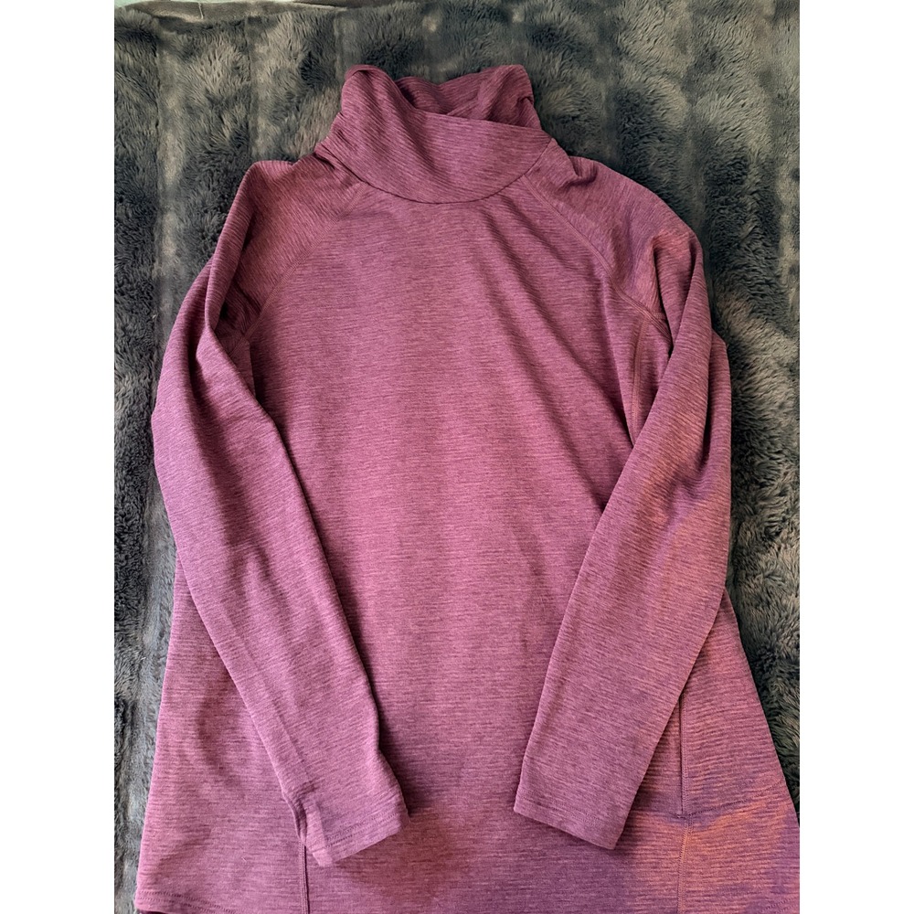 Duluth Trading Co Women's Cowl Neck Large Purple Heathered Activewear Gorpcore